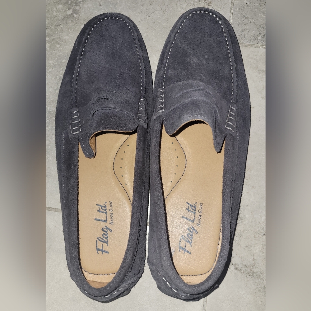 Flag Ltd‎ Nappa Glove Suede Leather Slip On Loafers Sz 13 Made In Brazil